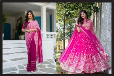 How To Drape Saree In Lehenga Style [Step By Step Guide]