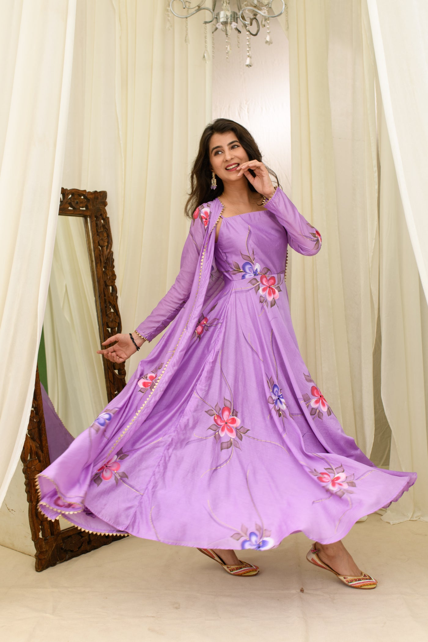 Light purple anarkali hotsell