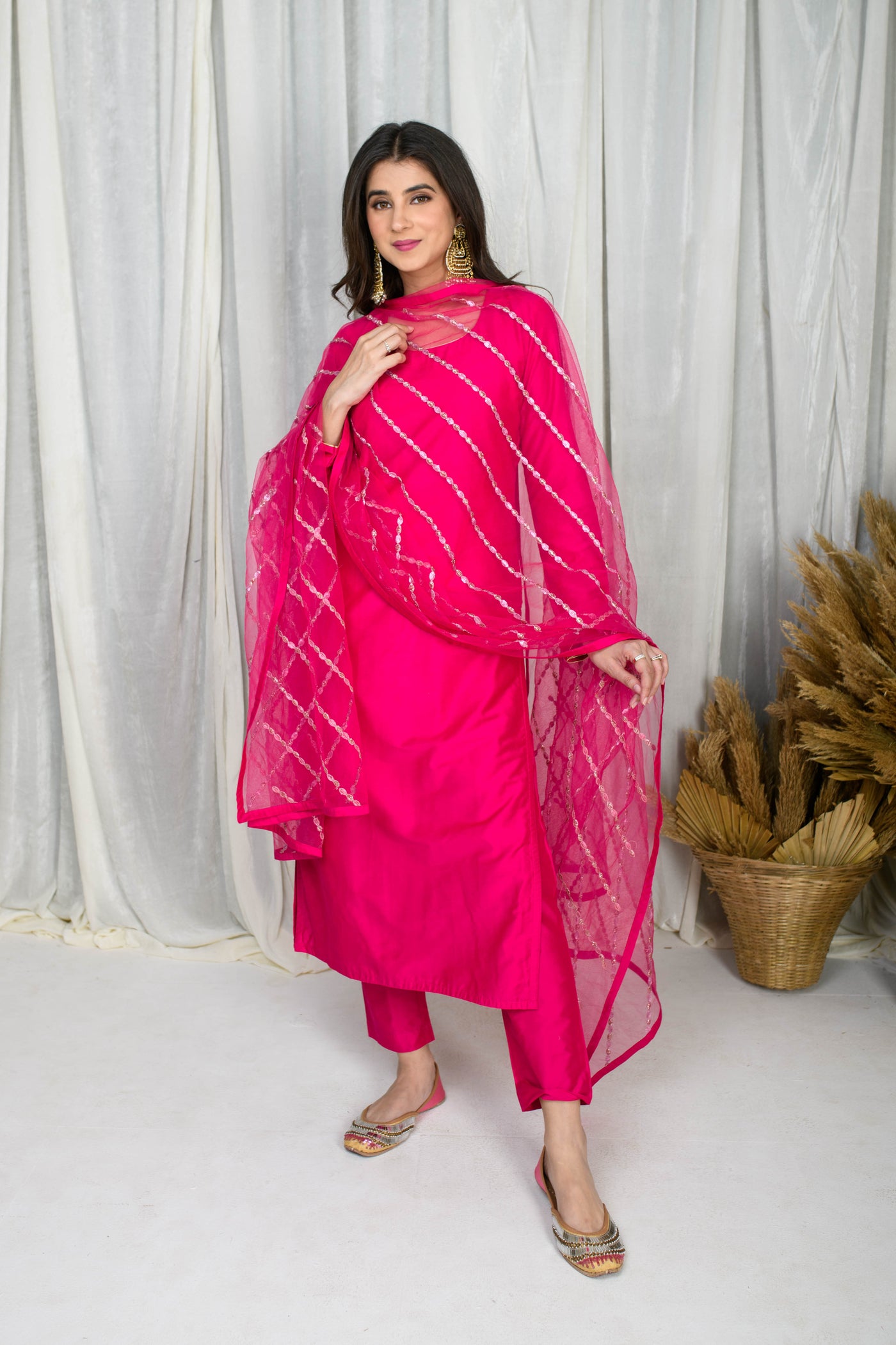 Pink Silk Kurta Set