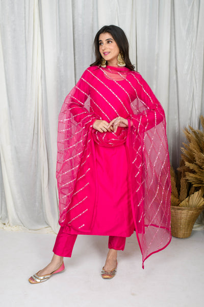 Pink Silk Kurta Set