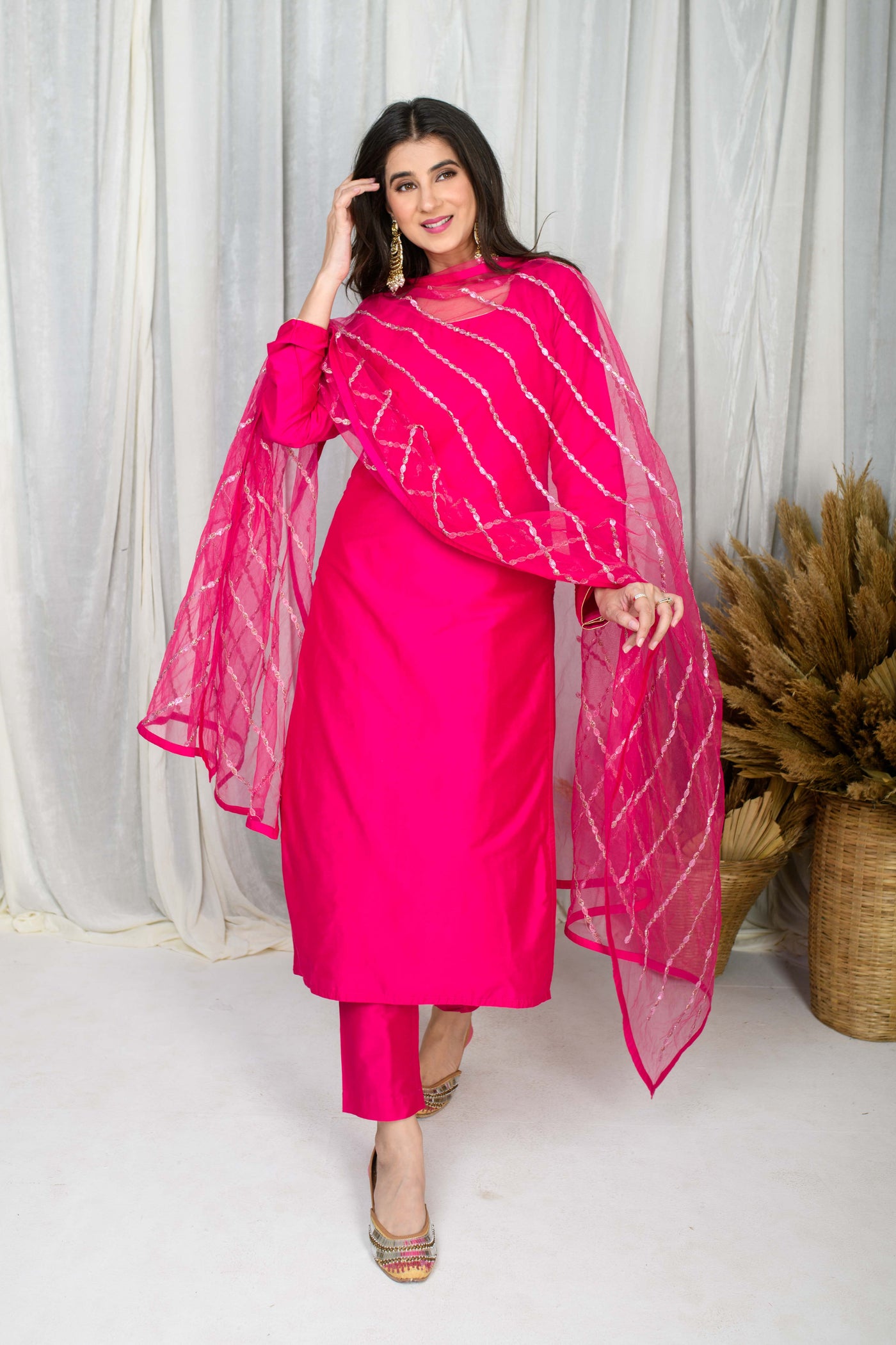 Pink Silk Kurta Set