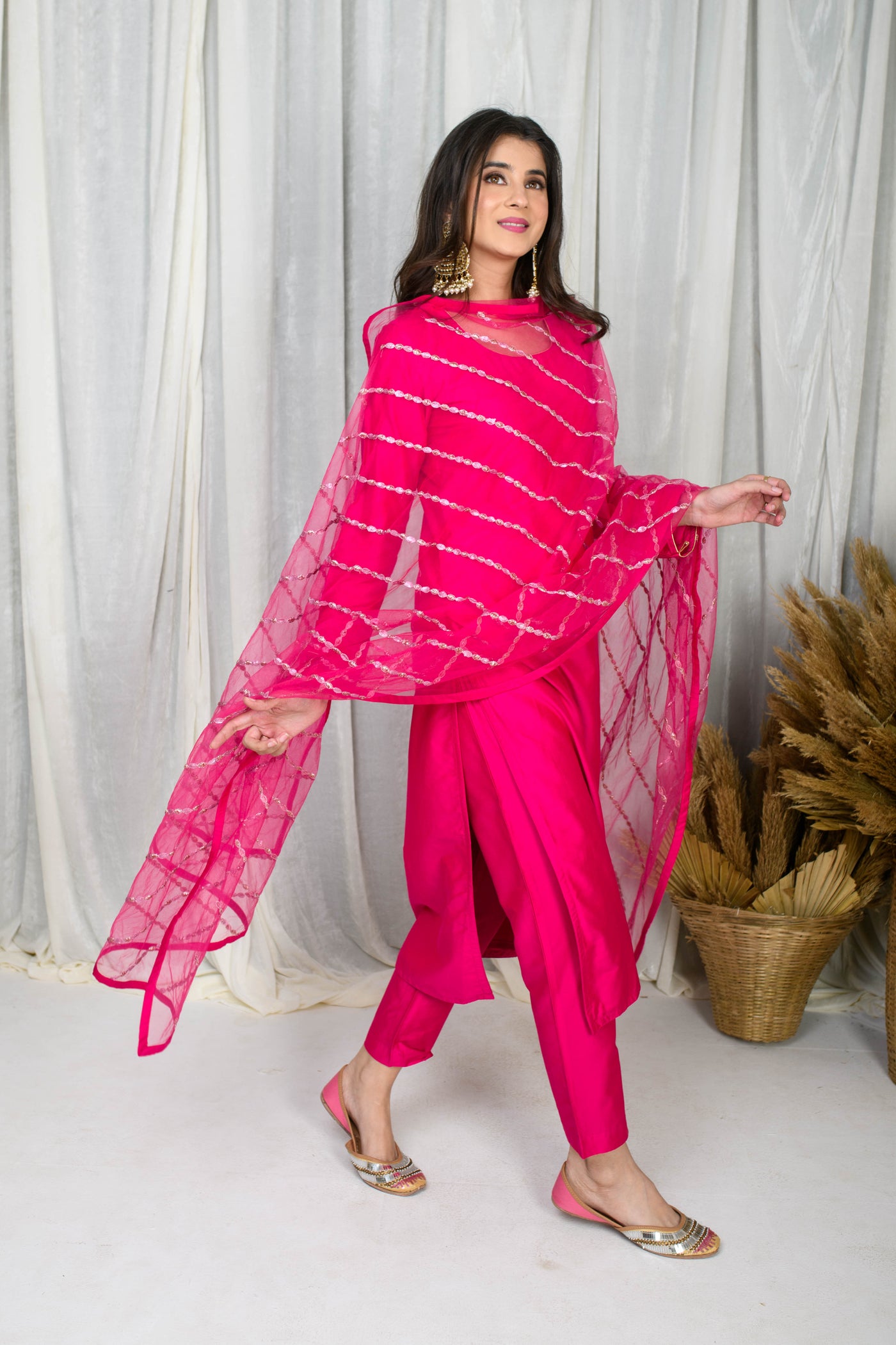 Pink Silk Kurta Set