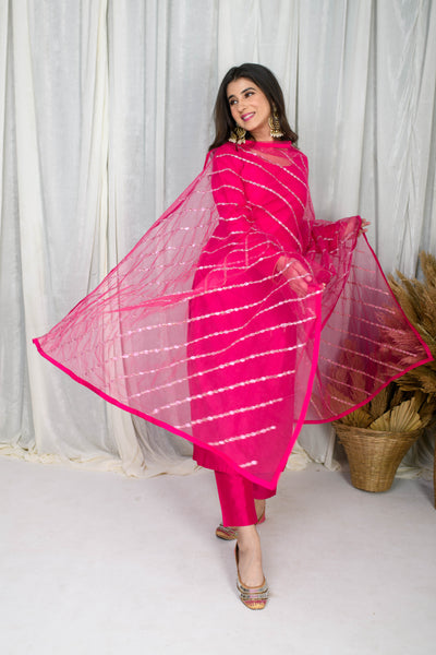 Pink Silk Kurta Set