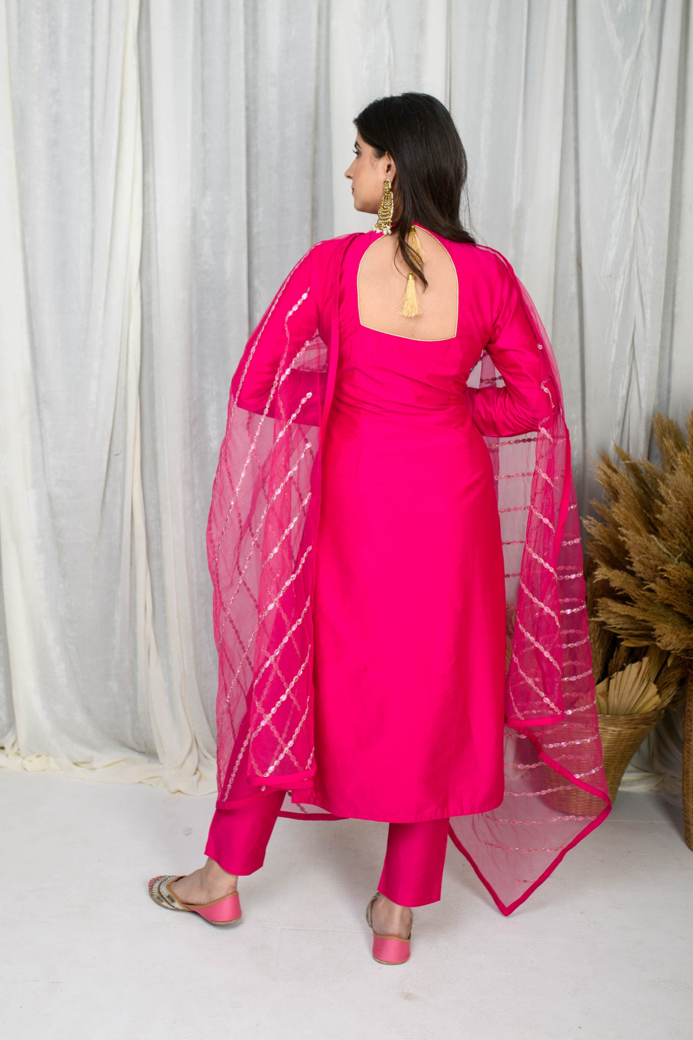 Pink Silk Kurta Set