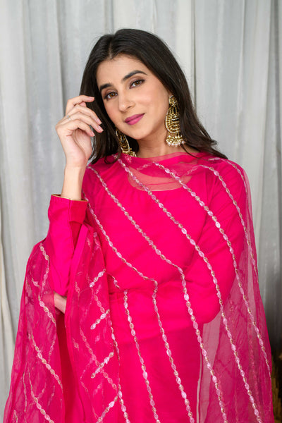 Pink Silk Kurta Set