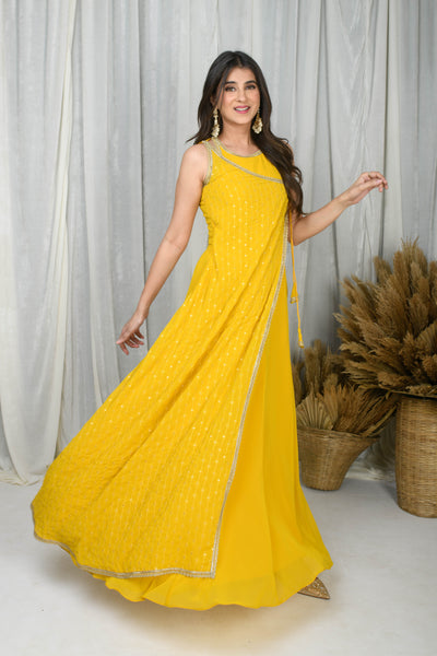 Yellow Overlap Gown