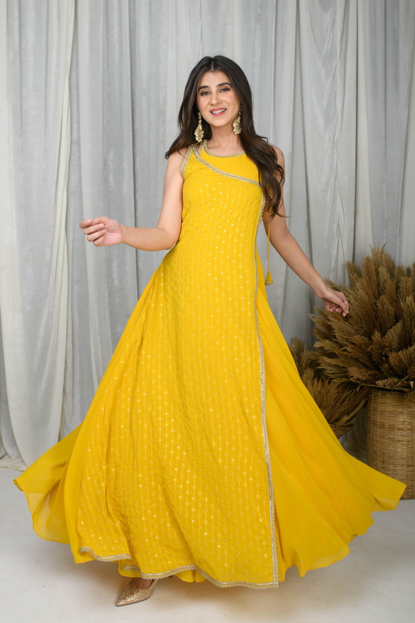 Yellow Overlap Gown