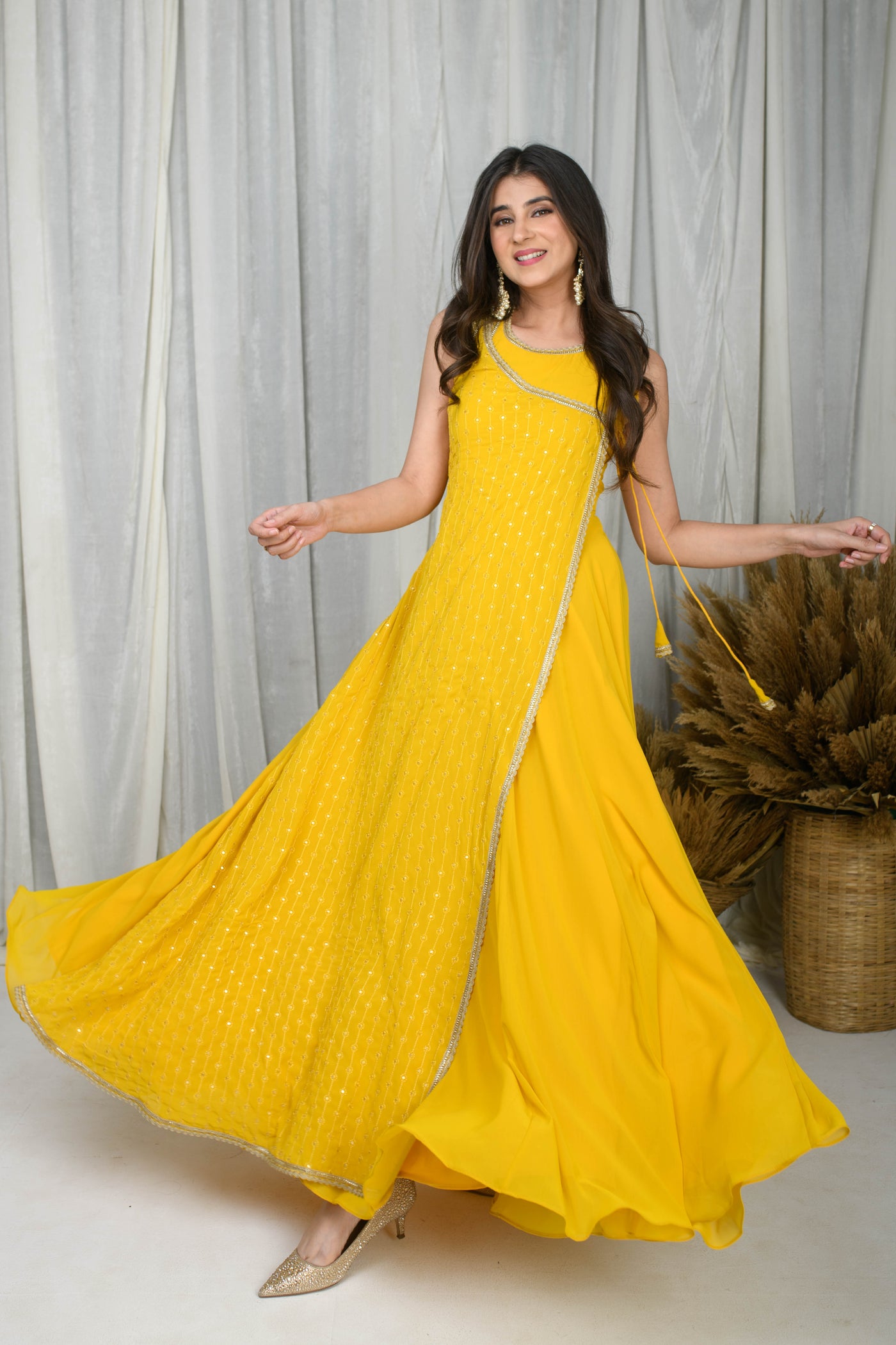 Yellow Overlap Gown