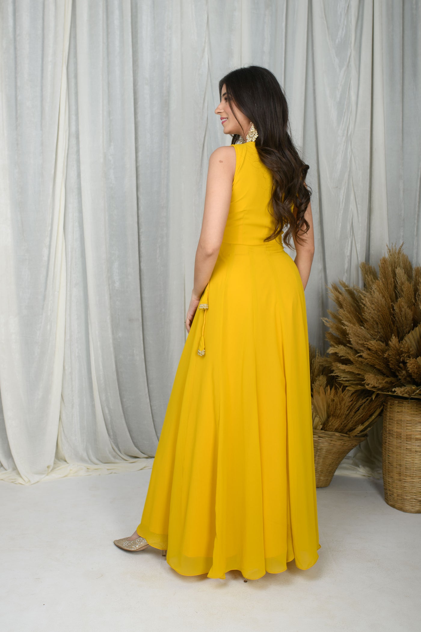 Yellow Overlap Gown