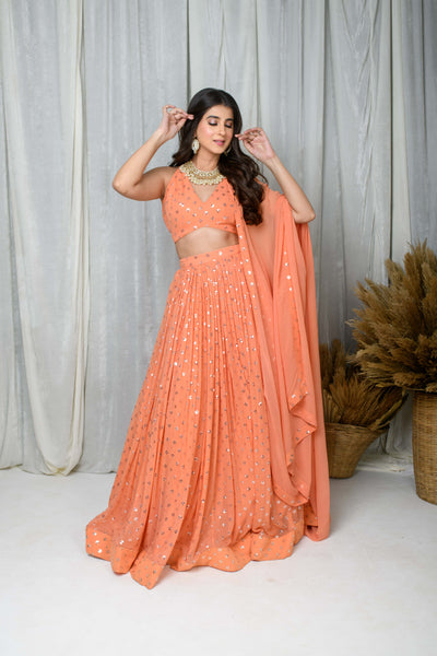 Peach Lehenga Set