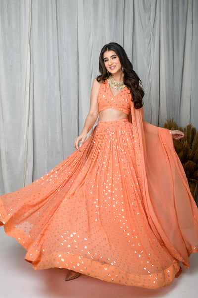 Peach Lehenga Set