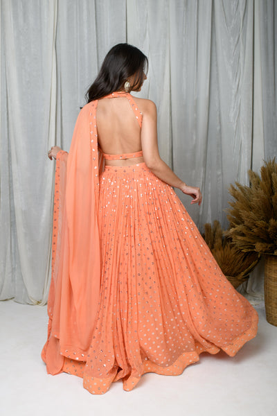 Peach Lehenga Set