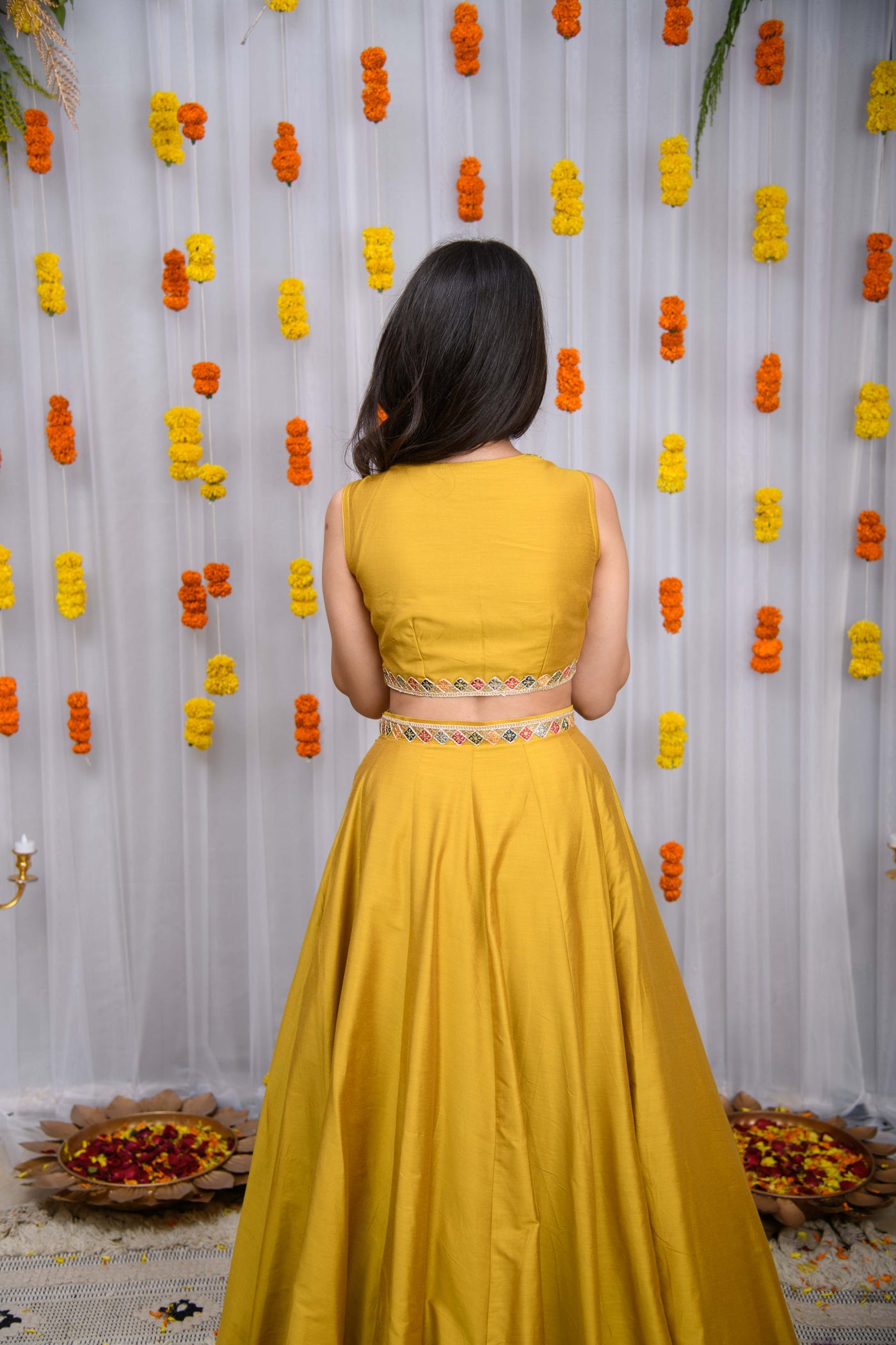 Mustard Silk Lehenga