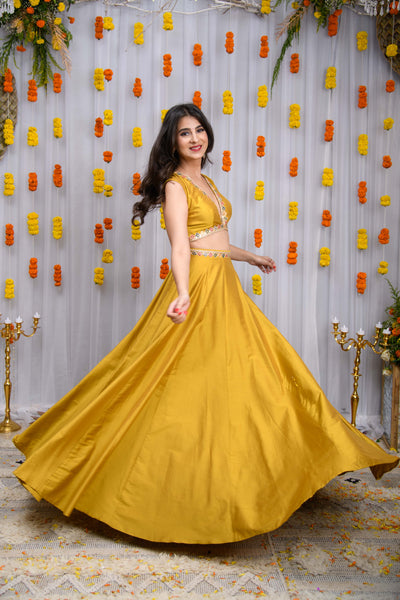 Mustard Silk Lehenga