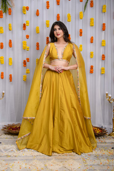 Mustard Silk Lehenga