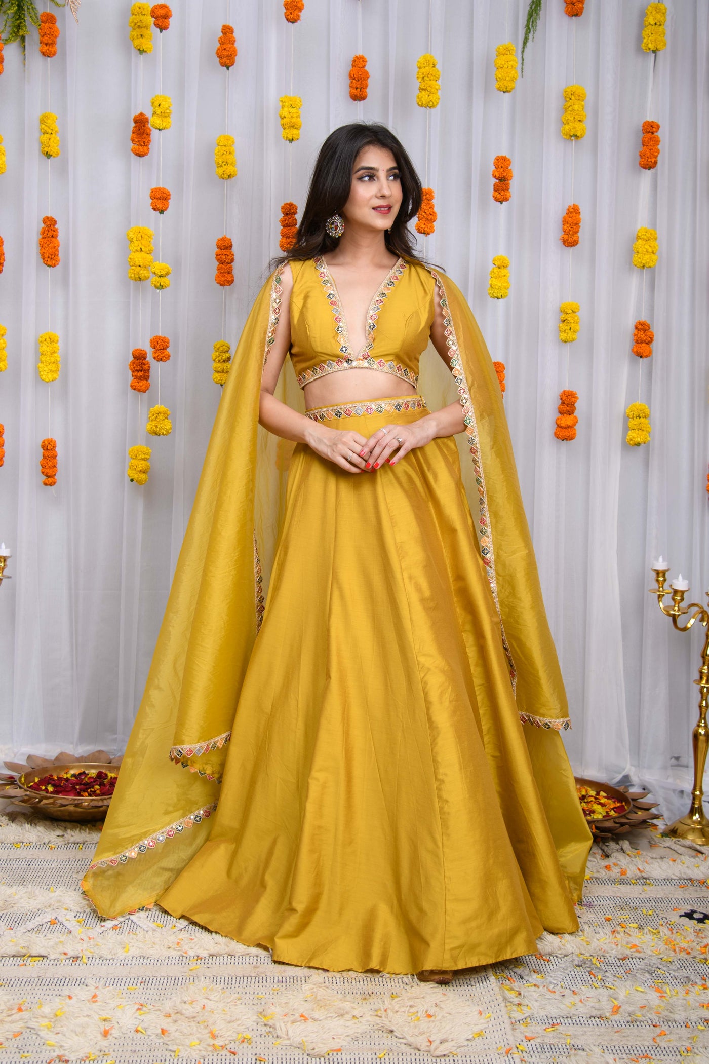 Mustard Silk Lehenga