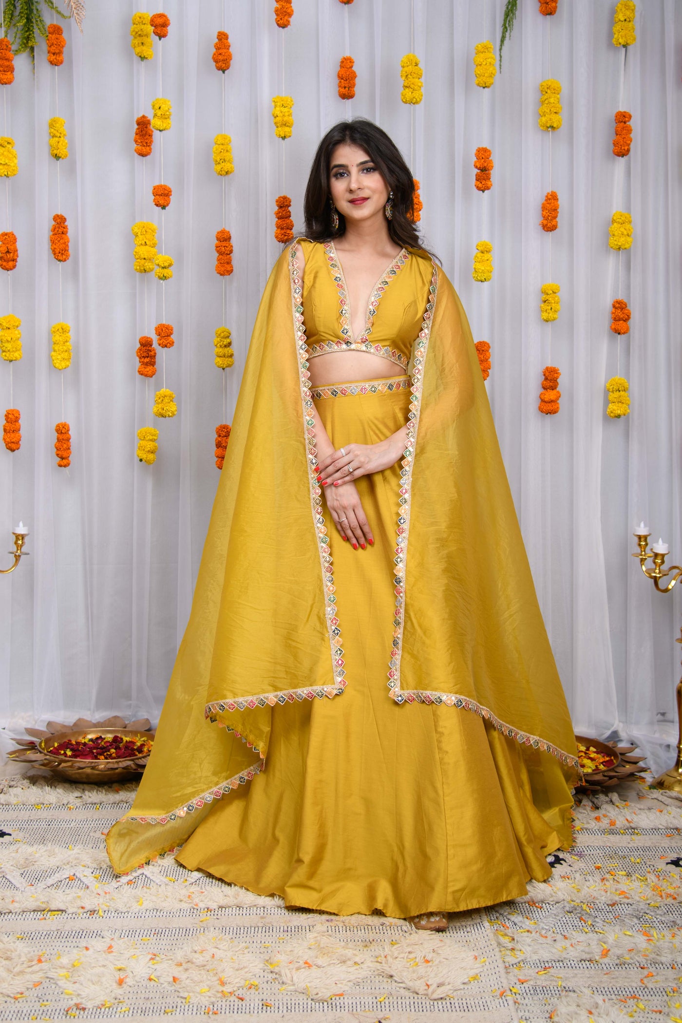 Mustard Silk Lehenga